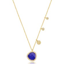 Emiliano Jewellery 925 Ayar Gümüş Asimetrik Taşlı Kolye