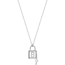 Emiliano Jewellery Silver 925 Ayar Zirkon Taşlı Harf Kolye