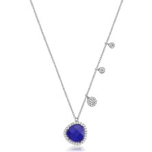 Emiliano Jewellery 925 Ayar Gümüş Asimetrik Taşlı Kolye