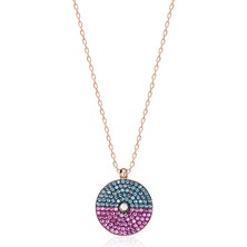 Emiliano Jewellery Silver 925 Ayar Zirkon Taşlı Yuvarlak Kolye