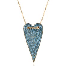 Emiliano Jewellery 925 Ayar Gümüş Zirkon Taşlı Kalp Kolye