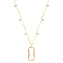 Emiliano Jewellery 925 Ayar Zirkon Taşlı Çengel Kolye