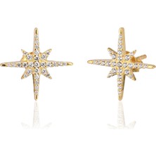 Emiliano Jewellery 925 Ayar Gümüş Zirkon Taşlı Yıldız Küpe