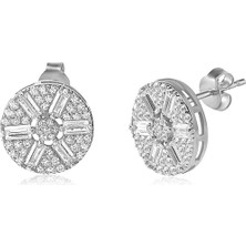 Emiliano Jewellery Gümüş Rengi Kaplama Yuvarlak Gümüş Küpeler