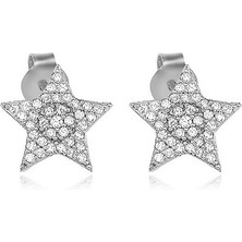Emiliano Jewellery 925 Ayar Zirkon Taşlı Yıldız Küpe