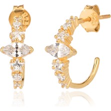 Emiliano Jewellery 925 Ayar Zirkon Taşlı Yıldız Küpe