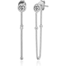 Emiliano Jewellery 925 Ayar Zirkon Taşlı Zincir Küpe