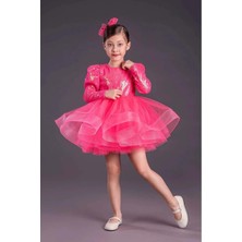 Mnk Baby & Kids Tütü Gren Etekli Kız Çocuk Pul Payetli Uzun Kol Kikidi Elbise MNK0583