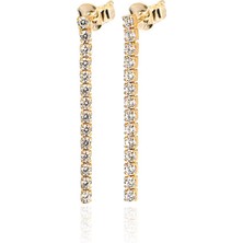 Emiliano Jewellery 925 Ayar Zirkon Taşlı Su Yolu Küpe