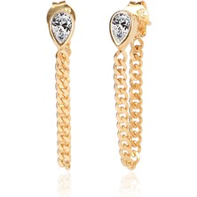 Emiliano Jewellery 925 Ayar Zirkon Taşlı Damla Küpe