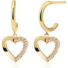 Emiliano Jewellery Silver 925 Atar Taşlı I Kalp Küpe