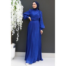Giza Store Ipek Tesettür Elbise Gece Mavi