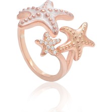 Emiliano Jewellery 925 Sterlıng Silver Enamel Starfısh Adjustable Rıng