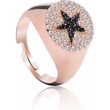 Emiliano Jewellery Silver 925 Ayar Zirkon Taşlı Yıldız Desenli Yüzük