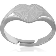 Emiliano Jewellery Silver 925 Ayar Kalemli Kalp Yüzük