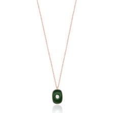 Emiliano Jewellery Silver 925 Ayar Zirkon Taşlı Yuvarlak Kolye