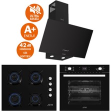 Ferre ve Afm Tech Markalı / Eloe Siyah Sessiz  Ankastre Set (D086-SA + FM2200 + FM7700 )