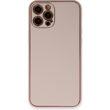 Iphone 12 Pro Kılıf Coco Deri Silikon Kapak - Pudra