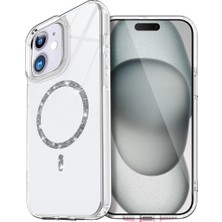 Apple Iphone 12 Live Diamond Magsafe Kapak - Şeffaf