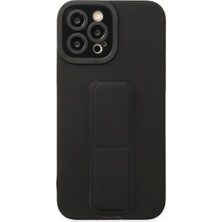 Iphone 12 Pro Max Kılıf Mega Standlı Silikon - Siyah