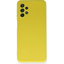 Samsung Galaxy A52 Kılıf Nano Içi Kadife Silikon - Sarı