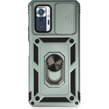 Xiaomi Redmi Note 10 Pro Kılıf Pars Lens Yüzüklü Silikon - Yeşil