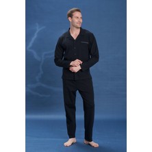 Remsa Erkek Penye Uzun Kol Pijama Takımı 2142 SIYAH01