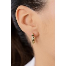 Fiyonk Kuyumculuk 14 Ayar Altın Greek Desenli Kalın Halka Küpe