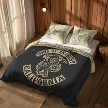 The Lucid Lab Sons Of Anarchy & Harley Davidson Model 28B Vintage Çift Taraflı Nevresim Takımı - 200 cm x 220 cm