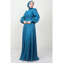 Giza Store Ipek Tesettür Elbise Petrol