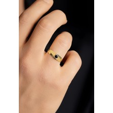 Fiyonk Kuyumculuk 14 Ayar Altın Oniks Taşlı Erkek Yüzük