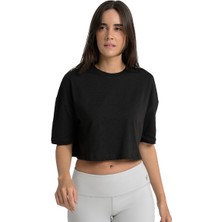 Sportive Tokyo Kadın Siyah Günlük Stil T-Shirt 25YK027-SYH