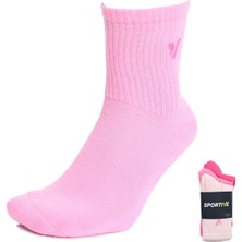 Sportive Spt Unisex Çok Renkli 3'lü Tenis Çorabı 25YKC002-PMB