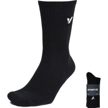 Sportive Spt Unisex Siyah 3'lü Tenis Çorabı 25YUC002-SYH