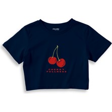 The Lucid Lab Cherry Fullness Crop Tişört - Lacivert