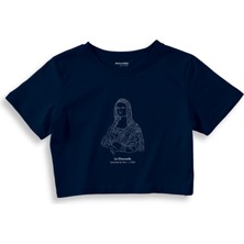 The Lucid Lab La Gioconda Crop Tişört - Lacivert