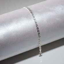 Silvalli 60 Mikron Ezme Barlı Gümüş Bileklik