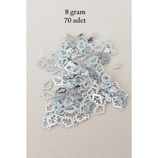 Venüs Shopping Oya Abiye Bileklik Kolye Pleksi Metalik Plastik Pul Gümüş Renk 8 gram 70 adet - BNC513