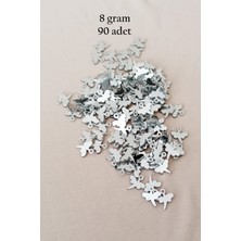 Venüs Shopping Oya Abiye Bileklik Kolye Pleksi Metalik Plastik Pul Gümüş Renk 8 Gram 90 Adet - BNC503