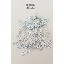 Venüs Shopping Oya Abiye Bileklik Kolye Pleksi Metalik Plastik Pul Gümüş Renk 8 gram 100 adet - BNC516