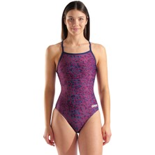 Arena Snakeskin Swimsuit Lightdrop Back Kadın Lacivert Yüzücü Mayosu 010157417