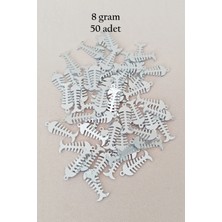 Venüs Shopping Oya Abiye Bileklik Kolye Pleksi Metalik Plastik Pul Gümüş Renk 8 gram 50 adet - BNC529