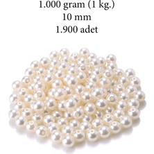Venüs Shopping 1.000 gram (1 kg.) 10mm Krem Renk Plastik İnci Boncuk Çanta ve Takı Yapım Boncuğu (~1.900 adet)