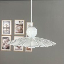 Bamyum Moriva Beyaz Metal Avize Beyaz Boncuk Başlık Tekli Rustik Cafe Modern Sarkıt Aydınlatma