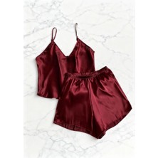 Gece İncisi Askılı Saten Şortlu Takım