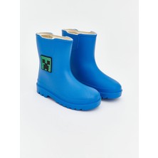 Lc Waikiki Minecraft Baskılı Erkek Çocuk Yağmur Botu Mavi Kısa Topuklu Platform Özellikli