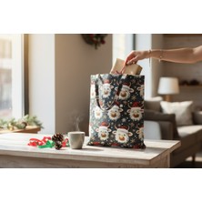 Soft and Baby Kumaş Yeni Yıl Çantası, Bez Çanta, Hediye Poşeti, Noel Baba Çanta