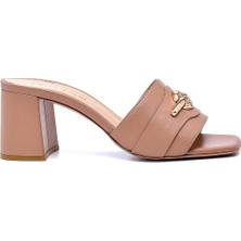 Sofia Baldi Lobre Taba Hakiki Deri Kadın Topuklu Terlik