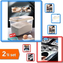 Hereveoyuncak 10 Lt Sürgülü Saklama Kabı + 20 Adet Ocak Üstü Koruyucu Folyo Seti - 2li Set D1B6K4