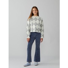 Lc Waikiki Yeni Sezon Beli Lastikli Ispanyol Paça Kadife Kız Çocuk Tayt